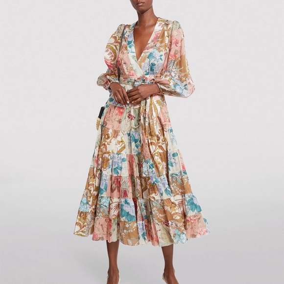 Zimmermann Dresses & Skirts - Zimmerman Cassia Floral Patchwork Wrap Dress